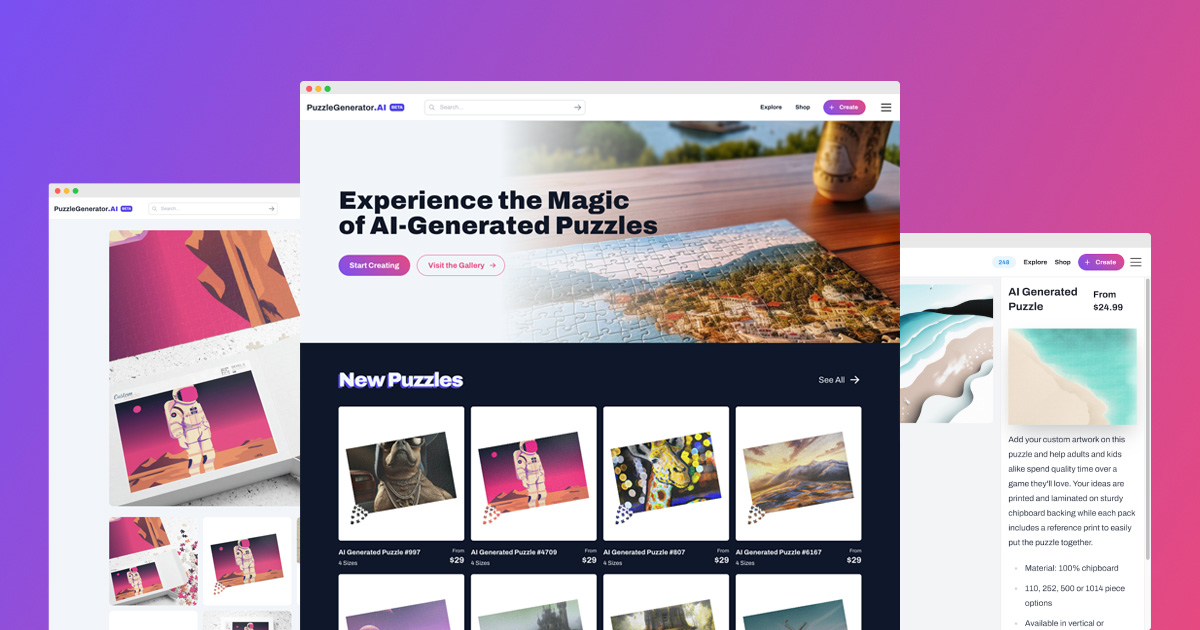 Create Unique & Personalized Jigsaw Puzzles Online | PuzzleGenerator.ai